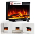 KAMINIO Elektrokamin LEA - Elektrischer 3-in-1 Kamin mit Panoramaview, Heizung, 3D-Flammeneffekt, 12 Flammenfarben, Fernbedienung (30 Zoll)