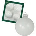 Krebs Glas Lauscha Weihnachtskugeln Weiß Glanzuni 4er-Set 8cm