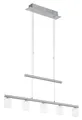 Paul Neuhaus LED Pendelleuchte GREZIA, 5-flammig, Silbergrau, Weiß, Metall, LED fest integriert, Warmweiß, Glasschirme, Höhenverstellbar