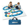 alldoro 60020 XXL Leiterspiel 150 x 150 cm, Spieleklassiker mit Schlangen & Leitern, 4 befüllbaren Figuren, XXL-Würfel & Tragetasche, Indoor & Outdoor