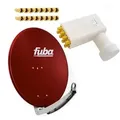 Premium X Satelliten-Komplettanlage Fuba DAA 780 R Satellitenschüssel Alu Rot Octo LNB 16x F-Stecker für 8 Teilnehmer