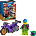 LEGO 60296 City Stuntz Wheelie-Stuntbike Set mit Schwungradantrieb, Motorrad und Stuntwoman-Minifigur, Spielzeug für Kinder ab 5 Jahren