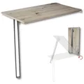 KDR Wandklapptisch 80x50 cm Eiche astig – Klapptisch mit Tischbein in Chrom zur Wandmontage – als Esstisch, Schreibtisch oder Küchentisch – Höhe 74 cm