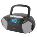 KENDO Boombox 24EX Radiorekorder mit CD-Spieler Kassette Radio Display schwarz