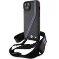 BMW M Edition Carbon Tricolor Lines & Strap Hülle für iPhone 15 14 13 Schwarz