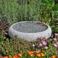 CLGarden Granit Vogeltränke GVT3 rund Ø 35cm Vogelbad Garten Boden Tränke Stein