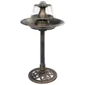 vidaXL Vogelbad mit Springbrunnen Vogeltränke Wasserschale Vogel Tränke Bad Gartenbrunnen Gartendeko Zierbrunnen Brunnen Bronzen 50x91cm Kunststoff