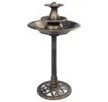 vidaXL Vogeltränke, Vogelbad mit Springbrunnen Bronzen 50×91 cm Kunststoff