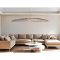 Große XXL Designer LED Pendelleuchte einflammig Metall Schwarz & Gold, Ø 200cm