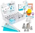 Wenburg Spritzbeutel Spritzbeutel-Set 10-tlg. Backdekor rostfreies Edelstahl (75-tlg) Torten Kuchen Muffins Cupcakes Kupplungen Spritztüllen Sahne Creme