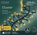Lumineo Lichterkette Cluster 1128 LED 10,5 m klassisch warm, schwarzes Kabel