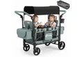Sekey Bollerwagen für Kinder zum Sitzen, Bollerwagen Faltbar Kinderwagen für 2 Kinder, Duo Schiebegriff Kinderwagen mit 2 integrierten 5-Punkt-Gurtsystem