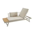 Riess Ambiente Verstellbare Gartenlounge MODULAR Miami - 230cm - Champagner Greige - WPC Aluminium - Gartensofa Gartenliege mit Ablage