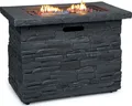 Blumfeldt Anafi Gas-Feuerstelle, Heizstrahler Gas mit 40.000BTU/13kW, Feuerstelle mit Abdeckung, Edelstahlbrenner, Heizstrahler & Feuerstellen, dunkelgrau