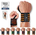 BLACKROX Handgelenkbandage Wrist Wraps Beast Killer 2x Handgelenkstütze Mann Frau Handgelenk Bandage für Sport, Fitness, Gym Bodybuilding powerlifting weightlifting kraftsport (Orange)