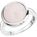 Zeeme Gemstones Ring Silber 925 rhodiniert mit echtem Rosenquarz 12mm