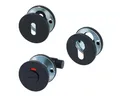 MS Beschläge Türbeschlag Schwarzes Rosettenpaar - Edelstahl Türrosetten, Design-Rosetten Ø 53mm - Profilzylinder