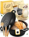 Gusseisen Topf Brot Backen im XXL Set  Brotbackform mit Deckel inkl. Gärkorb,...