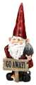 Figuren Shop GmbH Gartenzwerg Gartenzwerg Figur - Go Away - Garten Dekoration Dekofigur Zwerg Schild
