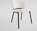 Esszimmerstuhl Design Küchenstuhl Dean Kunstleder creme Metallbeine : Creme Ivory