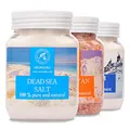 Badesalz Set - Epsom, Totes Meer, Himalaya Salz (400g/350g/450g) - Magnesiumsulfat - Mineralsalz - Badezusatz für Körperpflege, Schönheit, Entspannung, Aromatherapie