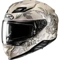 HJC F71 Eliz Helm, schwarz-silber-beige, Größe S für Frauen
