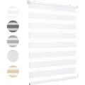 Sekey Doppelrollo Klemmfix ohne Bohren für Fenster Blickdicht 70x100cm Weiß