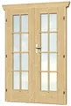 Skanholz Doppelflügeltür, 117,5 x 186,5 cm, vollverglast