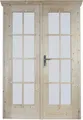 Doppeltür für Gartenhaus 45 mm SKAN HOLZ vollverglast 117,5x186,5 cm natur