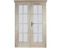 Doppeltür für Gartenhaus 45 mm SKAN HOLZ vollverglast 117,5x186,5 cm natur