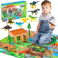 Dinosaurier Spielset mit Figuren, Spielmatte und Gehege 72-teilig für Kinder