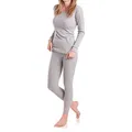 MT Damen Ski- & Thermowäsche Set - warme Unterwäsche Langarm mit weicher Innenseite - Sports Grey S