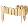 Garronda Zaun Rasenkante Holz Beeteimfassung 100 cm Flexibler Rollborder GD-0148, (1-St) beige 10 cm