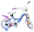 Volare Disney Frozen II Kinderfahrrad blau 12" | 3–5 Jahre | Hand- & Rücktrittbremse, Stützräder, Kettenschutz, Reflektoren & Korb | Verstellbarer Sattel | Geschenk für Mädchen