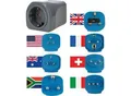 Brennenstuhl Reisestecker-Set, 7 Steckereinsätze, 10A Sicherung, kompakt, schwarz, inkl. Stoffbeutel, für über 150 Länder