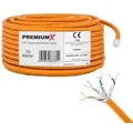 PremiumX CAT 7 Netzwerkkabel 10m LAN Kabel Simplex Kupferkabel Ethernet Datenkabel S/FTP PiMF PoE Eca Kat7 Verlegekabel Installationskabel für mühel