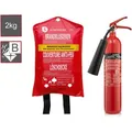 Set: Co2-feuerlöscher, Brandklasse B, Bsi Prüfzeichen, 2kg + Löschdecke