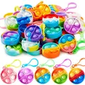 JOYIN 30 Stück(Rund) Mitgebsel Kindergeburtstag Mini-Fidget-Spielzeug, Partygeschenke für Kinder von 4–8, Popit Keychain für Kinder Jungen Mädchen Pop-Schlüsselanhänger