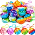 Kindergeburtstag Mitgebsel Popit Schlüsselanhänger Set 30 Stück bunte Silikon...