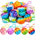 Popit Schlüsselanhänger 30 Stück Kindergeburtstag Partygeschenke Rund Silikon