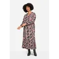 Angel of Style Midikleid Maxikleid A-Linie Animal-Mustermix Langarm rosa 48