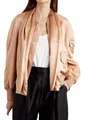 TOM FORD Draped Silk Satin Bomber Jacket Jacke Blouson Detachable Scarf  IT44 M