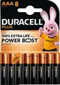 DURACELL Alkaline-Micro-Batterie LR03, 1,5V, Plus, Power Boost, 8 Stück