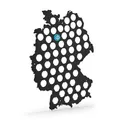 Leuchtturm 372088 Prost Kronkorken Karte Deutschland - Wandaufhängung für 54 Stück, 32,5 × 43 cm, 1x Silikon-Kronkorken