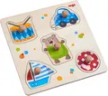 HABA 304608 - Greifpuzzle Spielsachen, 5-teiliges Holzpuzzle Holzspielzeug