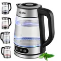 Glas Wasserkocher 1,8 Liter 100% BPA FREI 2200 Watt LED Beleuchtung LED Display