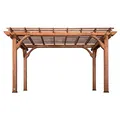 Backyard Discovery Pergola aus Holz 305 x 426 cm | Terrassenüberdachung freistehend für den Garten | Pavillon/Gartenpavillon/Holzpergola Überdachung Wetterfest
