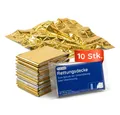 FLEXEO Erste-Hilfe-Set Rettungsdecken, (10 St), Rettungfolie gold/silber Erste-Hilfe-Decke