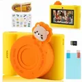 Gelbe Kinder-Digitalkamera mit 3-Zoll HD-Bildschirm, 48-Megapixel Fotokamera, 1080P Videokamera, WiFi-fähige Digitalkamera mit 32GB SD-Speicherkarte - Gelb