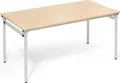 Klapptisch 4-Fuß 1.600x800mm Gestell alusilber Platte ahorn